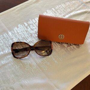 Tory Burch Brown Sunglasses with Orange Case